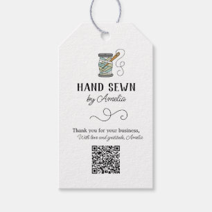 Étiquettes-cadeau Aiguille et Fil Calligraphie Merci pour la Couture
