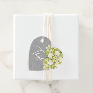 Étiquettes Cadeau Aimant floral vert élégant