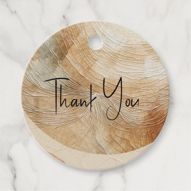 Étiquettes Cadeau Airy Neutral élément naturel Bohemian Boho Mariage (Devant)