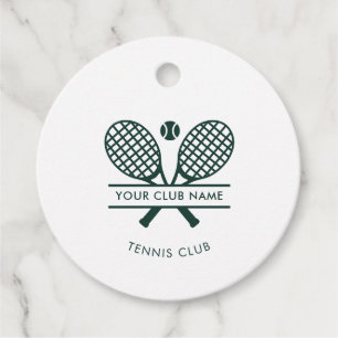 Étiquettes Cadeau Ajouter le nom du club Tennis Team Green Custom