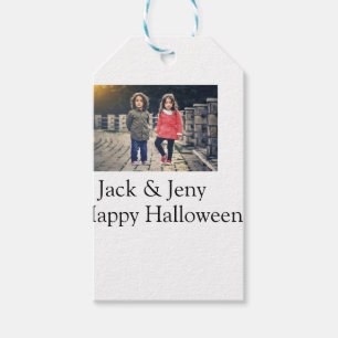 Étiquettes-cadeau ajouter nom photo texte Halloween enfants fille ga