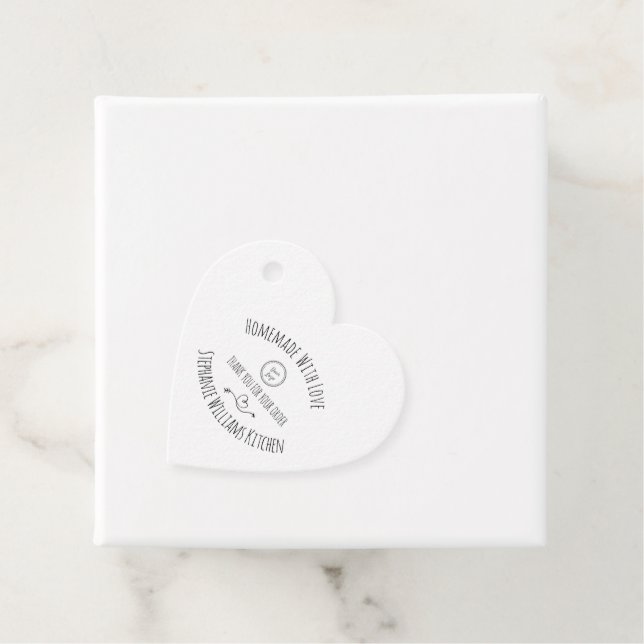Étiquettes Cadeau Ajouter un logo fait avec amour |Merci pour votre  (En situation)