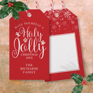Étiquettes-cadeau Ajouter votre nom de famille Saint Jolly Noël