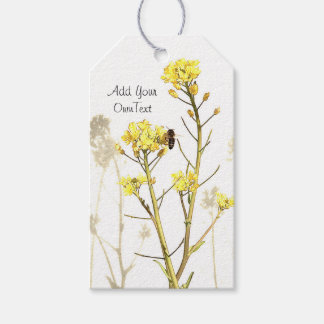 Étiquettes-cadeau Ajouter Votre Propre Texte Fleurs Jaunes