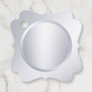Étiquettes Cadeau Ajouter Votre Texte Faux Silver Modern Elegant Bla