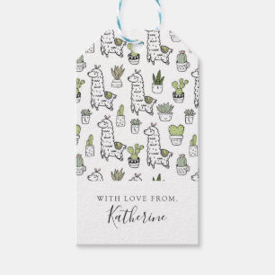 Étiquettes-cadeau Ajoutez votre motifs mignons nommé d'alpaga et