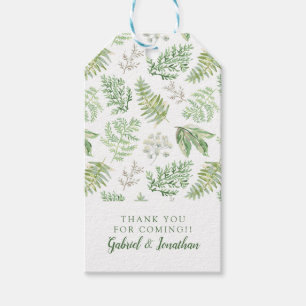 Étiquettes-cadeau Ajoutez votre nom   Forest Greenery Motif