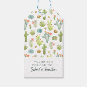 Étiquettes-cadeau Ajoutez votre nom Motif debout de Cactus mignons