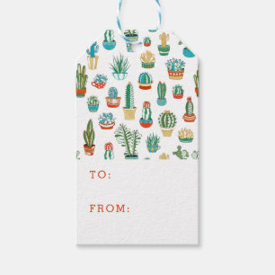Étiquettes-cadeau Ajoutez votre nom   Motif Succulent