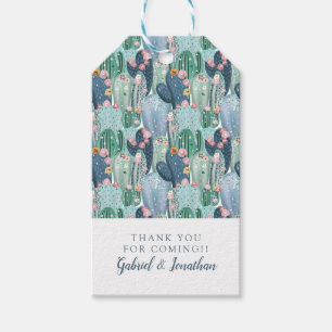 Étiquettes-cadeau Ajoutez votre nom   Soft Patel Cactus Motif