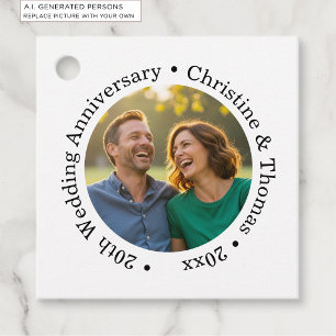 Étiquettes Cadeau Ajoutez votre propre photo de couple pour les 20 a