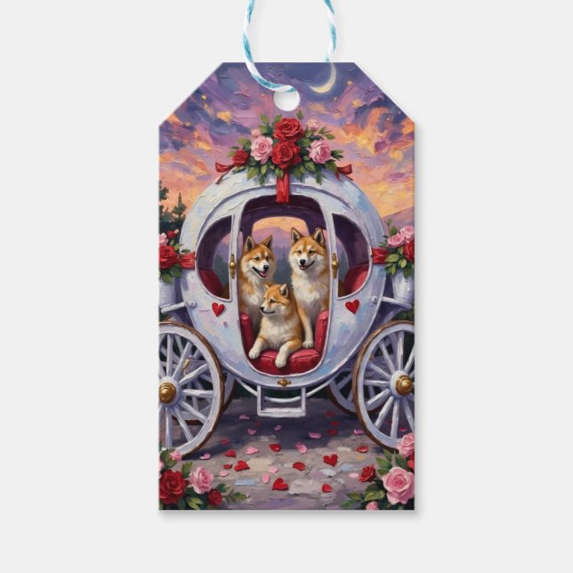 Étiquettes-cadeau Akita Dog Valentine's Day (Devant)