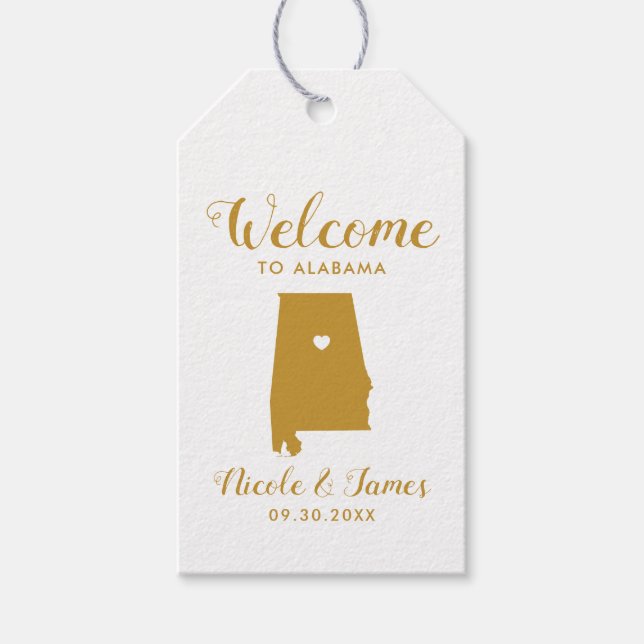 Étiquettes-cadeau Alabama Destination Mariage Welcome Sac (Devant)
