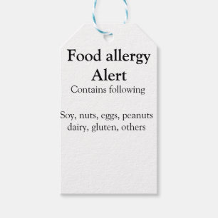 Étiquettes-cadeau Alerte d'allergie alimentaire ajouter le nom texte