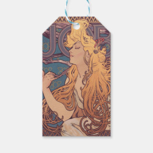 Étiquettes-cadeau Alfonse Mucha Job Art Nouveau femme