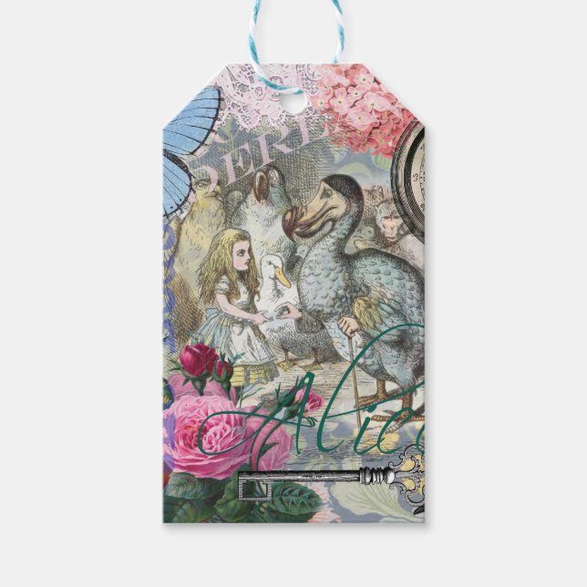 Étiquettes-cadeau Alice au pays des merveilles Dodo Classic (Devant)