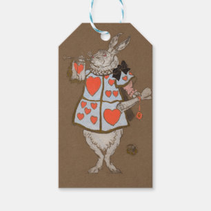 Étiquettes-cadeau Alice au Pays des Merveilles Lapin Blanc Héraut Vi