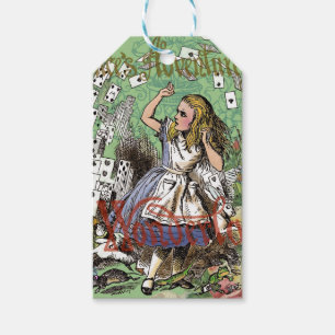 Étiquettes-cadeau alice aventure cartes merveille pays chapeau lapin