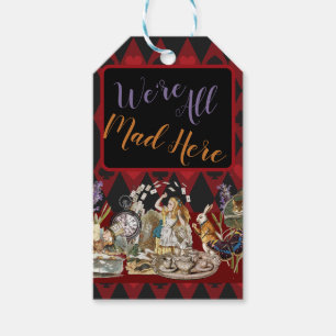 Étiquettes-cadeau Alice Aventures avec le Chat de Cheshire Fou du Pa