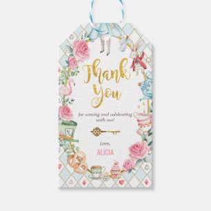 Étiquettes-cadeau Alice dans l'Onederland Mad Hatter Tea Party Anniv