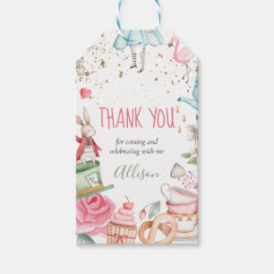 Étiquettes-cadeau Alice Onederland Mad Tea Party Fille premier anniv