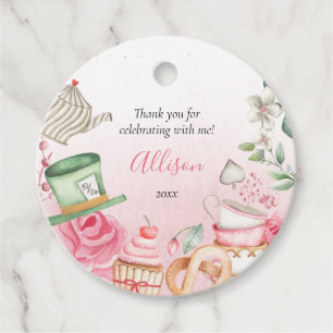 Étiquettes Cadeau Alice Onederland Mad Tea Party Fille premier anniv