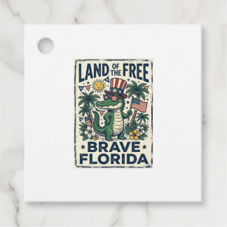 Étiquettes Cadeau Alligator de Floride Patriotique 4 juillet