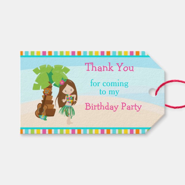 Étiquettes-cadeau Aloha Brown coiffeuse (Devant (Horizontal))