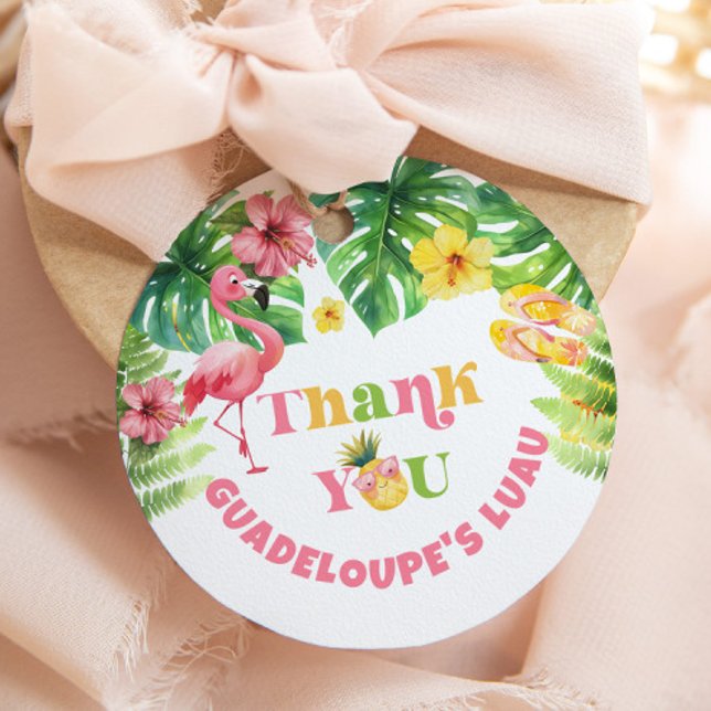 Étiquettes Cadeau Aloha fille été Tropical Luau fête d'anniversaire (Créateur téléchargé)