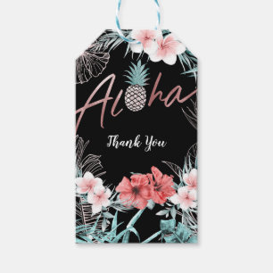 Étiquettes-cadeau Aloha Luau Botanique Aloha rose Gold Tropical