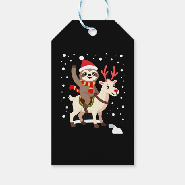Étiquettes-cadeau Alpaca Sloth Christmas (1) (Devant)