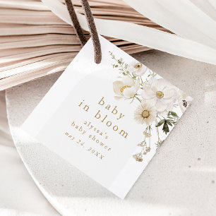 Étiquettes Cadeau ALYSSA Floral Flower Baby in Bloom Baby shower