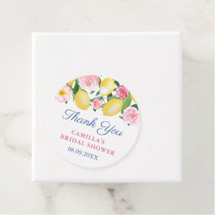 Étiquettes Cadeau Amalfi Lemons Blue Tile Baby ou Wedding shower
