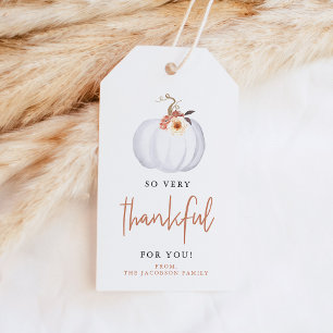 Étiquettes-cadeau Amber Citrouille Remerciements Pour Vous Chute De 
