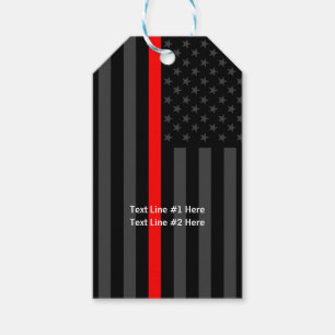 Étiquettes-cadeau American Flag Mince Red Line Personnalisé sur un