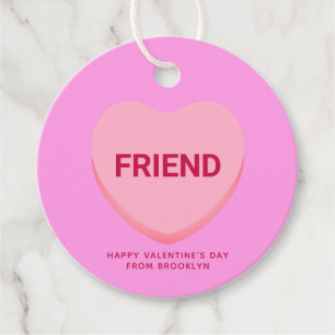 Étiquettes Cadeau Ami conversation rose coeur Saint Valentin