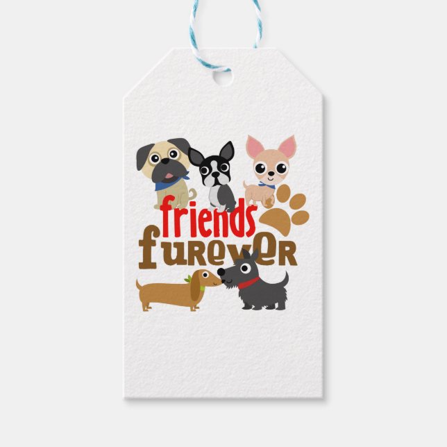 Étiquettes-cadeau Amis Chiens Furever Chiens Chiens Chiens Chiens Ch (Devant)