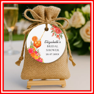 Étiquettes Cadeau Amour au Premier Spritz Citron Orange Baby Shower 