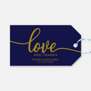 Étiquettes-cadeau Amour et Remerciements - Cadeau de mariage bleu ma