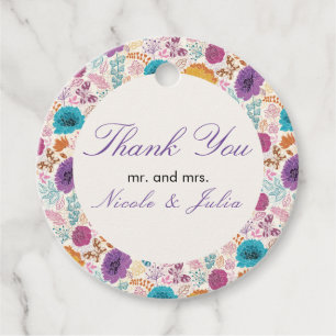 Étiquettes Cadeau Amour Fleurissant Floral Romantique Rose Violet Ma