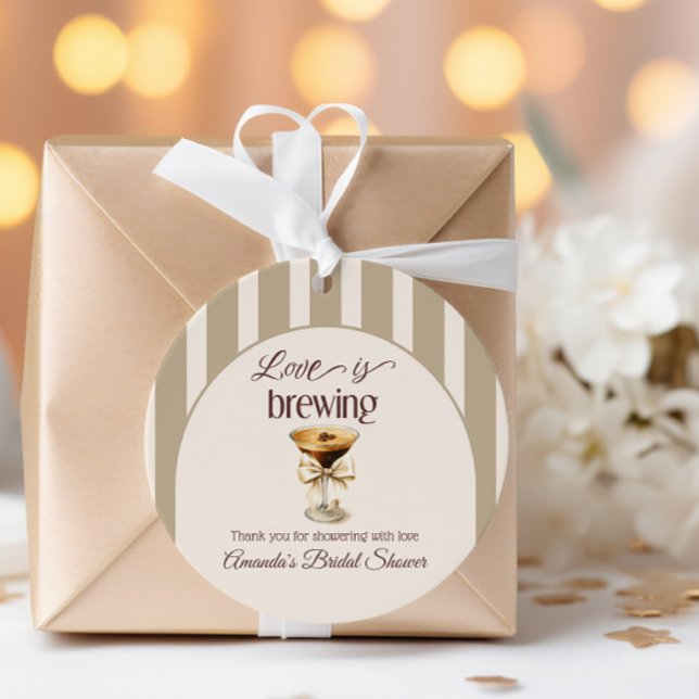 Étiquettes Cadeau Amour qui couve Martini Espresso au Bow, Shower de (Créateur téléchargé)