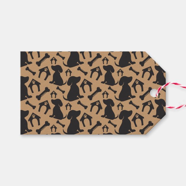 Étiquettes-cadeau Amoureux de les chiens; animaux de compagnie; chie (Devant (Horizontal))