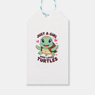 Étiquettes-cadeau Amoureux des tortues de reptiles marins Juste une 