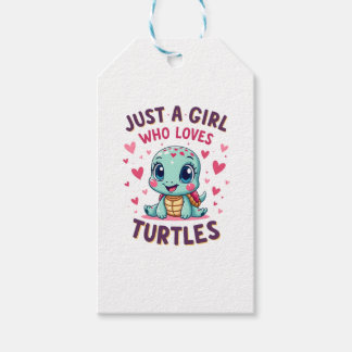 Étiquettes-cadeau Amoureux des tortues reptiles marins Juste une fil