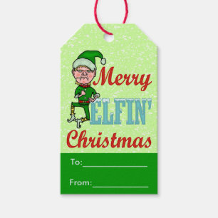 Étiquettes-cadeau Amusant Joyeux Elfin Noël Bah Humbug Holiday