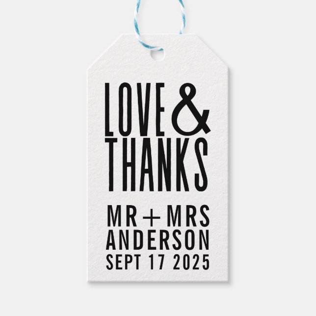 Étiquettes-cadeau Amusement moderne et merci Photo Wedding faveur (Devant)