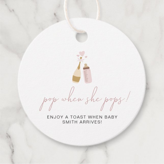 Étiquettes Cadeau ANDI Poppin Bouteilles Pop Rose Quand Elle Pop Dou (Devant)