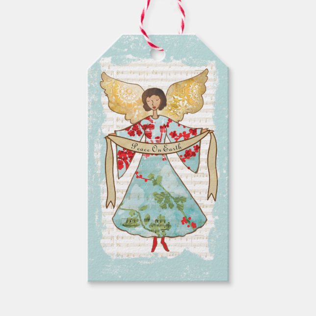 Étiquettes-cadeau Ange de Noël personnalisé (Devant)