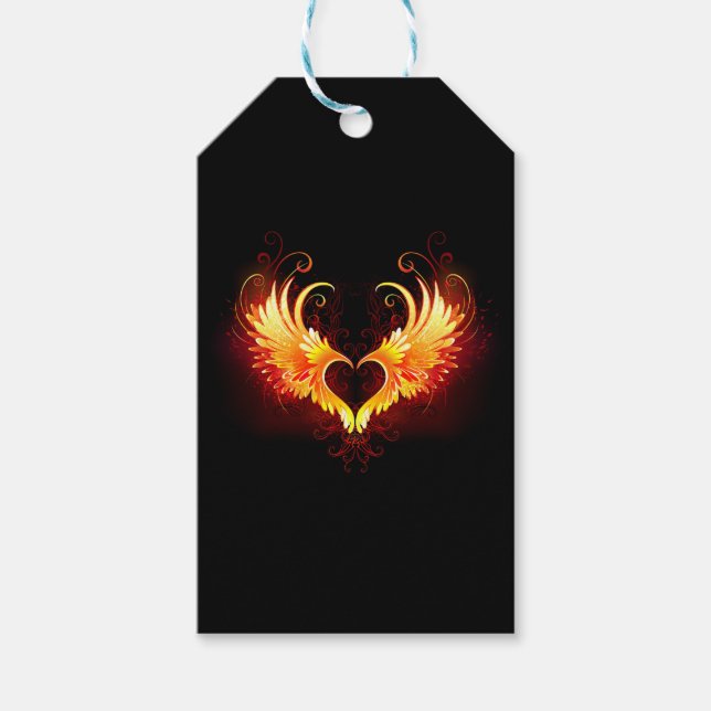 Étiquettes-cadeau Angel Fire Heart with Wings (Devant)