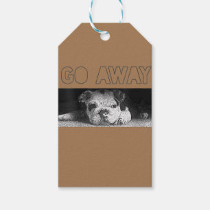 Étiquettes-cadeau Anglais Bulldog Chiot Distances Sociales S'Éloigne